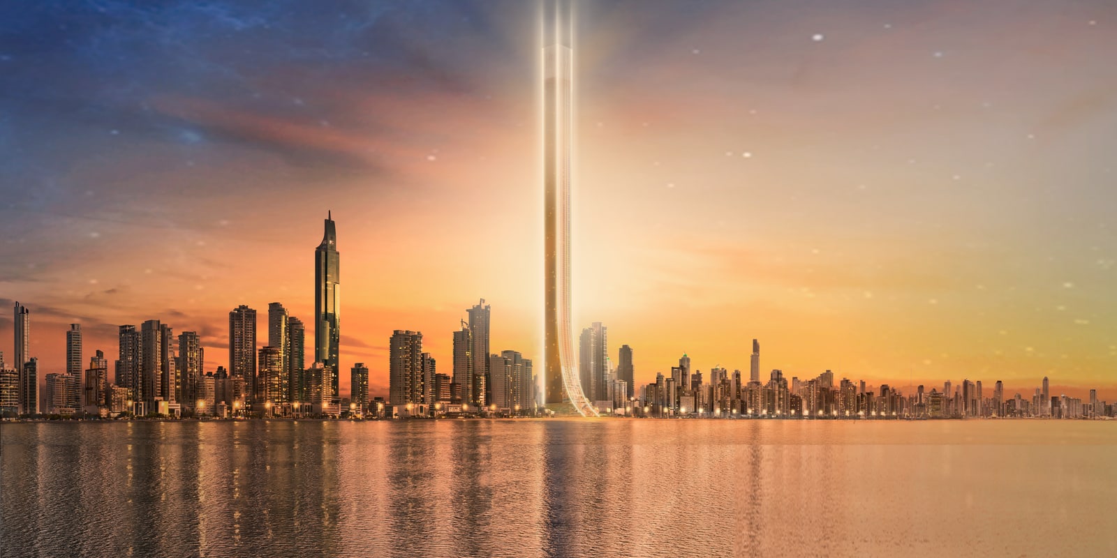 Render da Senna Tower, arranha-céu residencial de mais de 550 metros em Balneário Camboriú (SC)